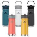 Stanley IceFlow Flip Straw Water Bottle With Straw 0.89L - Keeps Cold For 12+ Hours - Leakproof - Stainless Steel Water Bottle - BPA-Free Travel Mug - Easy to Carry - Dishwasher Safe - Tigerlily Plum 360ml portable. 