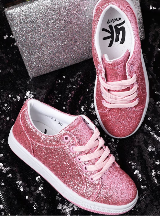 pink sneakers for girls shiny look shoes for ladies glossy golden sneaker for girls silver shoes for women