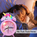Pink Unicorn Kids Alarm Clock Double Bell Clock with Backlight Cute Desk Clock Home Decoration Будильник Kid Gifts reveil enfant. 