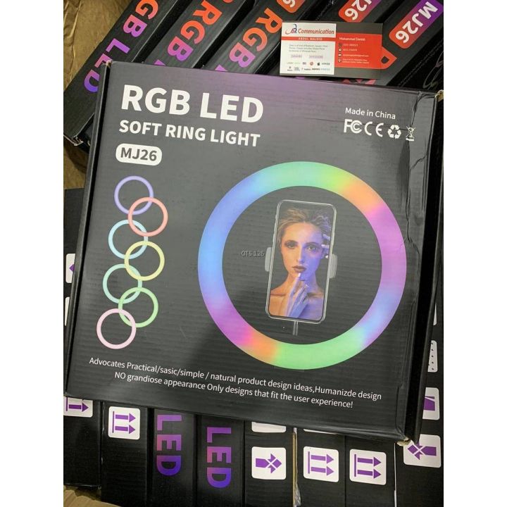 Dark Edge MJ26 10.2" RGB LED Soft Ring Light, RGB Flash Ring Light for Camera Smartphone YouTube Video Shooting and Makeup Light - Best Light For Tiktok And Youtubers