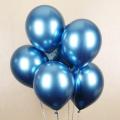 10 Blue Metallic Balloons Pack - Blue and Silver Metallic Balloons Pack - Blue , Silver & Golden Chrome Balloons For Birthday , Anniversary  & Party Decoration. 