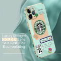 Jizetin (Free Lanyard) for iPhone 12 Mini Back Cover Coffee Macarons Luxury 6D Plating Case Side Pattern Soft Silicone Square Mobile Phone Cases. 