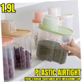 DAAL JAR Plastic Airtight Food Storage Container with Measuring Cup 1.9L Grain Pulses Flour Rice Pasta Cereal Dry Food Snacks Storage Box. 