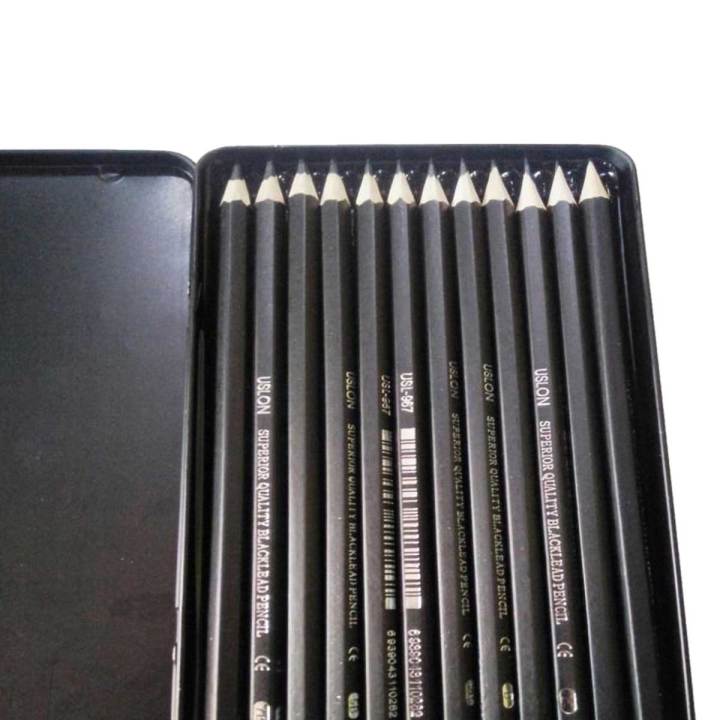 Drawing/Sketching Pencil Set of 12 in Metal Box