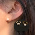 925 Silver Needle Simple Shiny Zircon Earrings Gold Plating Jewelry Crystal Stud Earrings Women. 