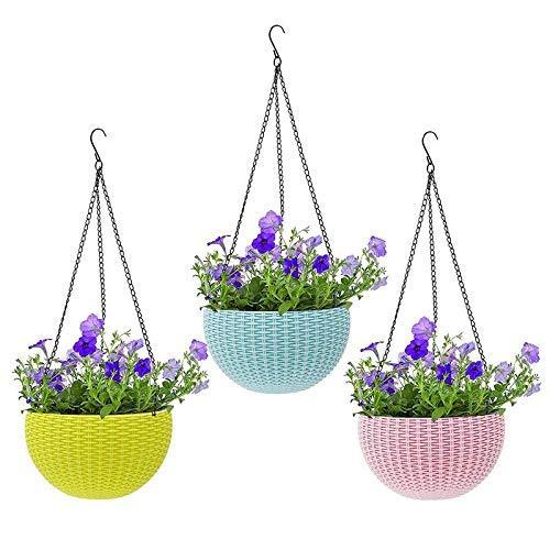 3Pcs%20Hanging%20Pots%20For%20Plants%20And%20Flowers%20/%20Imported%20Quality%20Garden%20Care%20Hanging%20Flower%20Pot%20With%20Chain%20Assorted%20Colours%20-%20Image%202