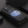 Hontinga for Vivo V27E Back Cover Fashion Grey Eearth Moon Side Design Phone Case Square Soft Liquid Silicone Mobile Cover. 