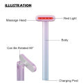 Red Light Therapy EMS Microcurrent Facial Wand Eye Dark Spots Hyperpigmentation Face Massager Anti-aging Firming Beauty Tool. 