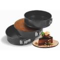 3 Pcs Set Round Shape Cake Pan Mould Teflon Non Stick Baking Can be Used in Microwave Oven Lockable Springform. 