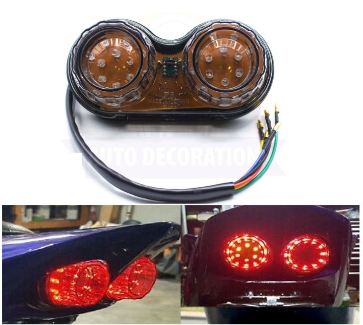 Motorcycle LED Back Light Tail Light with Indicators Turn Signal Fancy Sporty Look for CD 70 CG 125