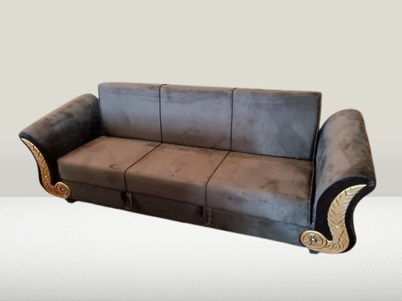 Sofa Combed With Storage 3 Seater Gray  Valvet & Custumize Colours Special Offer Available From Customized.......