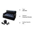 5 in 1 Inflatable Three Seater Queen Size Sofa Cum Bed Air Folding Bed Couch Blow up Mattress with Electronic Pump Portable Sofa (188x152x64 cm, Black) (Inflatable Sofa) (A1). 