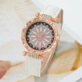 Chic and Timeless 5pcs Diamond Watch Set for Women with Leather Bracelets and Quartz Wristwatch for Ladies and Girls. 