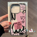 Trendy Brand Tag Cartoon Tulip Love Heart Graffiti Spider-Man Case Compatible for IPhone 11 12 15 14 13 Pro Max 7Plus XR X Xs Max 15 8 7 Plus SE 2020 Luxury Plating Lens Frame Case. 
