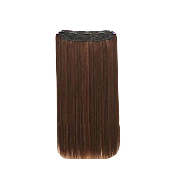 Natural Brown 30 Inch Hair Extension Wig Fashion Long Straight Full Hair - 5 Clips - Strong Hold