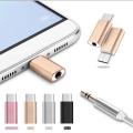 Type-c to 3.5MM audio adapter mobile phone connector adapter for Osmo Pocket & External Microphone for Huawei Xiaomi Samsung. 