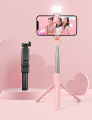 Best 4 in 1 Wireless Selfie Stick R1S (With Light ) R1 (Without Light) Tripod with Bluetooth Shutter selfie Light foldable Selfie stick for all Phone Extendable 70CM. 