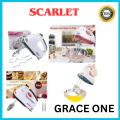 Scarlett Hand Mixer - 7 Speed Egg Beater with Chrome Beater + Dough Hook (White, 180W). 