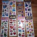 Mini Puffy Stickers Pack of 10 Sheets for kids /  Sticker For Kids / Sticker Sheets Art # SS-S010. 