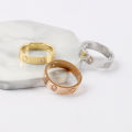 LOVE titanium steel ring 5A zircon with diamond 18K gold ring. 