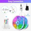50+50 cm LED Lights for Double rolls Bedroom,  Sync Color Changing,Ultra Long RGB 5050 Led Strip Lights with 20Keys IR Remote for Christmas Room Home Decoration UL Power Supply for Home Room Party TV Bedroom. 
