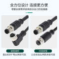 M12 circular connector harness 4 core 5P8 hole 12 pin 17P waterproof aviation plug connection wire male and female connectors. 