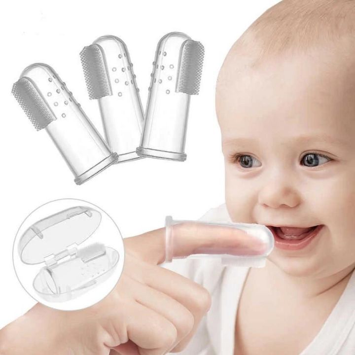 Baby Tongue Teeth Cleaning Hygienic & Flexible New Born Baby Soft Silicon Tounge Teeth Cleaner Finger Toothbrush