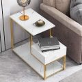 Living Room Furniture Living Room Sofa Table With Drawer, Marble Pattern Wooden Side Table for Office Indoor Balcony Leisure Reading Table can Store Magazines. 