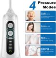 MiTdir® Y801 Oral Irrigator Water Flosser – 4 Jet Tips with 4 Cleaning Modes, IPX7 Waterproof, 300ML Removable Tank, Cordless Rechargeable, Perfect for Teeth Cleaning at Home and on the Go (White). 