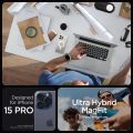 Original Spigen iPhone 15 Pro Max Wireless case Luxury Plating Transparent Shockproof Silicone Case for iPhone 15 Pro Max Clear Hard Cover Compatible with MagSafe. 