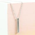 Silver Pure Stainless Steel Bar/Rectangular Chain Locket/Necklace/Pendant for Girls/Women. 