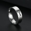 Stackable I Love You Hand In Hand Gestures BFF Friendship Flat Knuckle Jewelry Stainless Steel Dome Couple Ring. 