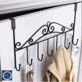 "Over the Door Hanger - Rod Iron Space-Saving Organizer for Coats, Towels, Bags & Hats - Easy to Install, Heavy-Duty Door Hook for Bedroom, Bathroom, or Office - Fits Standard Doors - Multi-Purpose Hook Rack for Clothes & Accessories - No Drilling Require. 