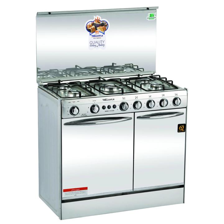 Welcome 5 Burner Gas Cooking Range With Oven Stainless Steel WC-800 - Silver