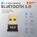 Bluetooth 5.3 USB Dongle Adapter | High-Speed Wireless Transmitter Receiver for PC & Laptop | Ultra-Compact Plug & Play 24Mbps Data Sync | Universal Low-Energy Connectivity for Windows 7/8/10/11 | Superior Stability – Unique Mall. 