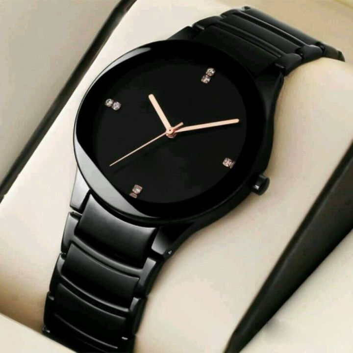 Classic Black Chain Strap Stainless Steel Wrist Watch For Men / Decent SB FIT Chain Formal Watches For Boys