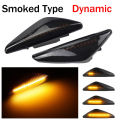 2Pcs Smoked Car Dynamic LED Side Marker Light Turn Signal Light For-BMW X3 F25 X5 E70 X6 E71 E72 2008-2014. 