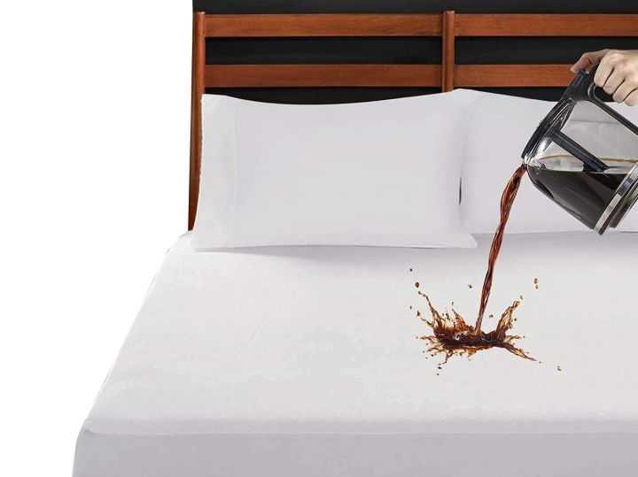 King Size - Waterproof Washable Mattress cover/Water Resistant Bed Sheet/Protect Mattress from Water Leakage - Terry Cotton