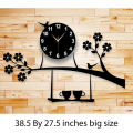 Chand Hub Birds Style Clock Big Size Wall Clock I Wooden Material Wall Clock Beautifull For Bedroom Wall. 