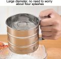 Stainless Steel Flour Sieve, 3 Cup Rotating Crank Pastry Sieve Flour Kitchen Craft Stainless Steel for Home Bakeries Pastries Flour Ice Sugar. 