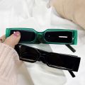 Rectangle Frame Fashion Sunglasses-Small Frame Square Sunglasses -Vintage Colorful Wide Leg Eyeglasses. 