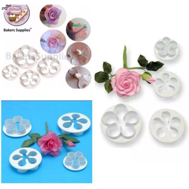 Flower Cake Cookies Cutter Plunger Blossom Petal Paste Fondant Sugar craft Decorating
