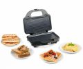 Silver Crest 3 IN 1 Sandwich Maker SC-819 / 900 WATTS Grill Maker 2 Slice | German Imported  Electric Stainless steel Body /Removable Non-Stick Plates, Grill Cheese, Food Grade , Cool Touch Handle, Suitable for Breakfast, Lunch, (SILVER ). 