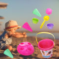 Kids Beach Toys Bucket Pail Ice Cream Molds Sand Playset For 4-8 Years Old. 
