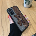 Jizetin for OPPO A36 / A76 Back Cover Brown Robot Bear Matte Mobile Phone Cases Ultra Thin Full Lens Protection Phone Case. 