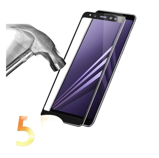 For Samsung Galaxy A8 2018 6D GORILLA Glass Screen Protector Full Edge Cover - Black