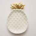 New Pineapple Spoon Rest 7.6 X 5.2 Inches Ceramic Spoon Holder White Utensil Rest Stove Top. 