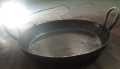 pure iron madevflat bottom karahi for making jalebi shami kabab butt karahi tawa fist fry kalahi tawa tawa keema and lot of things heavy quality easy to use easy to handle. 