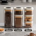 Multifunctional 380/1100/1800ml Vacuum Seal Container Box Press-type Fresh-Keeping Sealed Jar Plastic Moisture-proof Coffee Beans Storage Box Food Storage Box. 