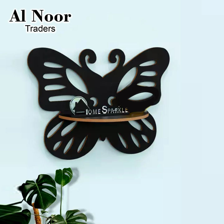 Al Noor Traders Bufferfly shape Wall Shelf MDF made Wall Mounted ...